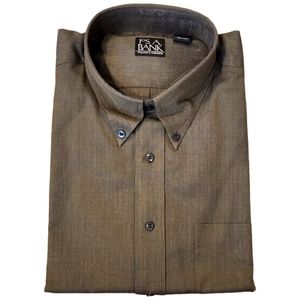 Traveler Collection Traditional Fit Dress Shirt Olive LONG sleeve size XL NWT